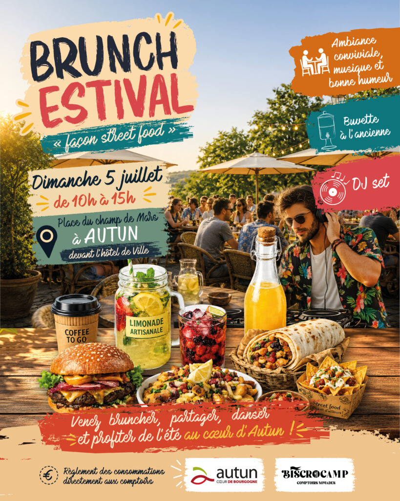 Brunch estival 5 juillet 2026 de 10h à 15h place du Champ de Mars à Autun