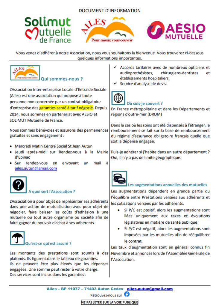 L'association Ailes d'Autun et sa mutuelle pour tous