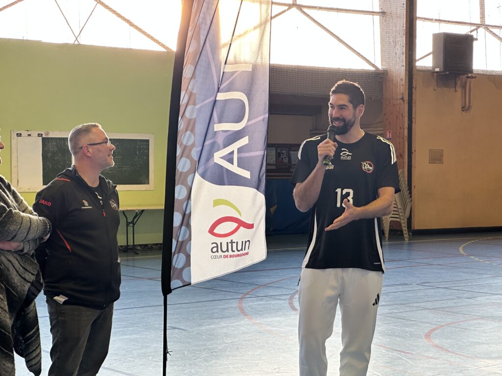 Nikola Karabatic en visite à l'Olympic Club Autunois