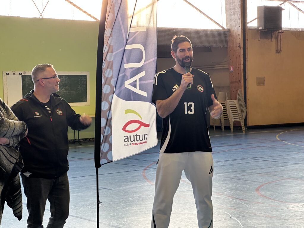 Nikola Karabatic en visite à l'Olympic Club Autunois