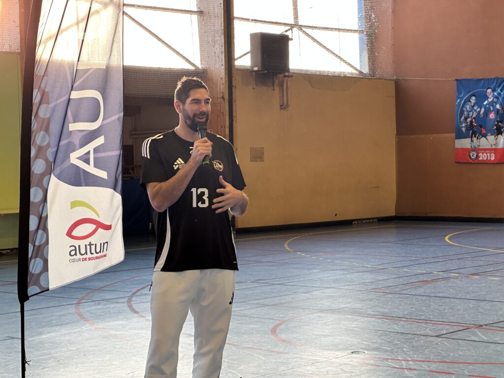 Nikola Karabatic en visite à l'Olympic Club Autunois