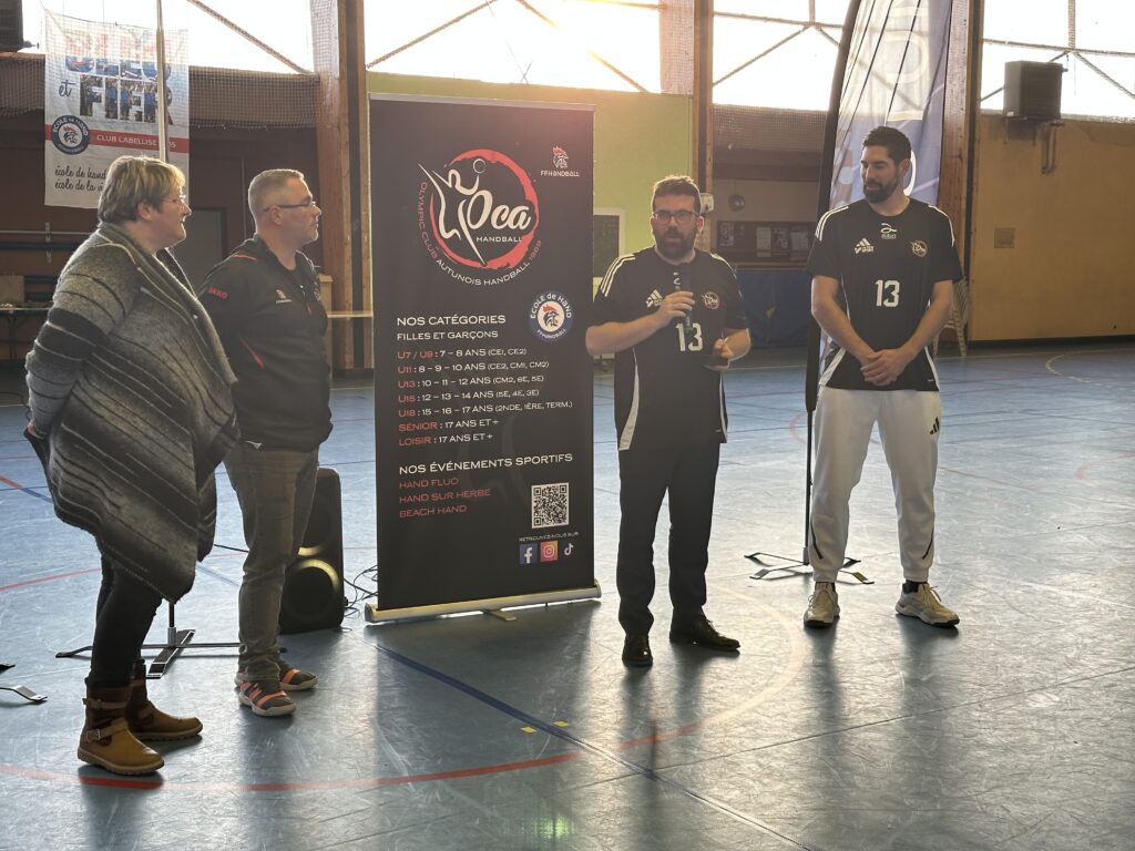 Nikola Karabatic en visite à l'Olympic Club Autunois