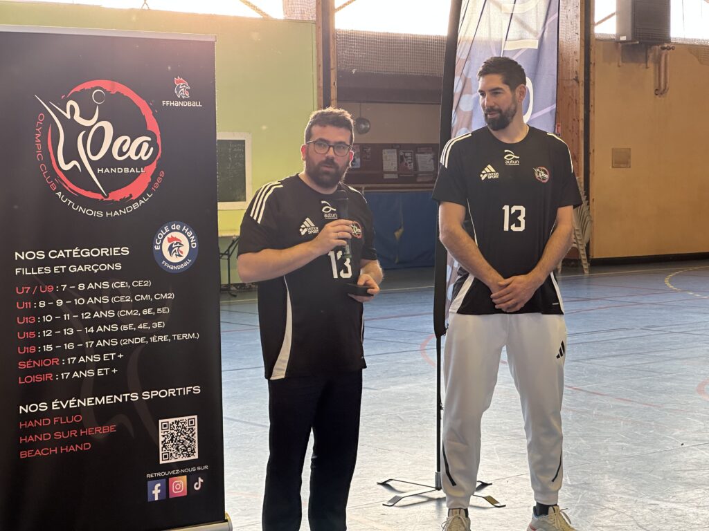 Nikola Karabatic en visite à l'Olympic Club Autunois