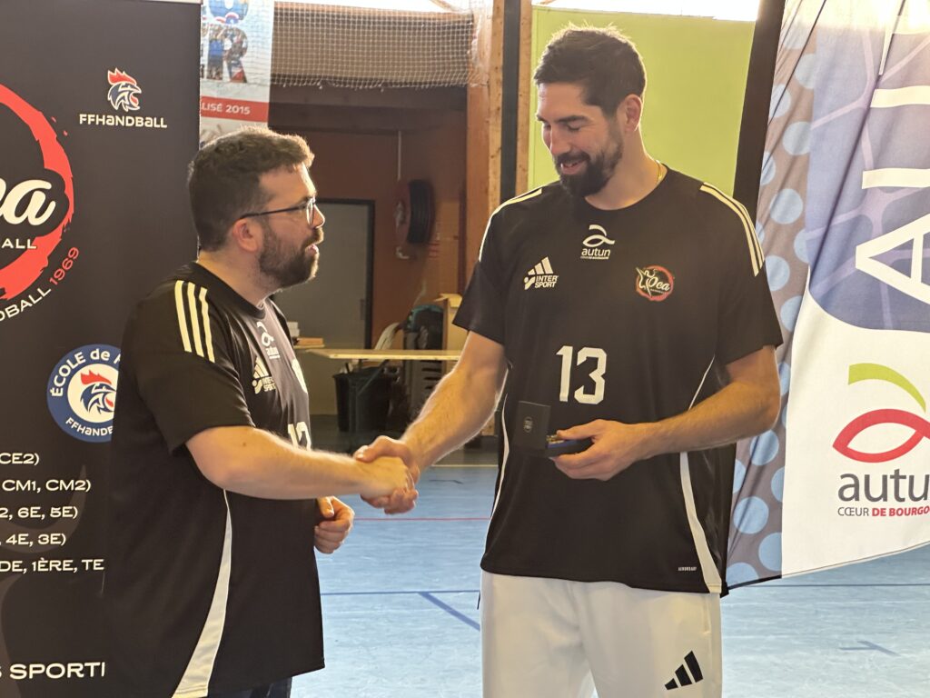 Nikola Karabatic en visite à l'Olympic Club Autunois