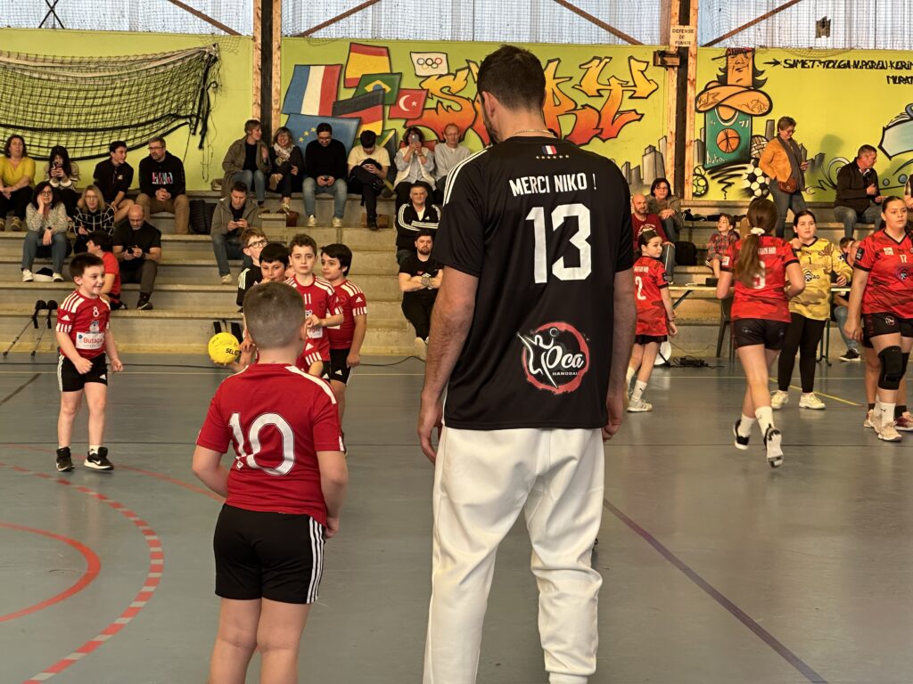 Nikola Karabatic en visite à l'Olympic Club Autunois