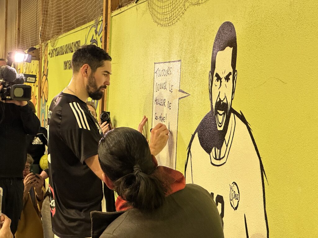 Nikola Karabatic en visite à l'Olympic Club Autunois