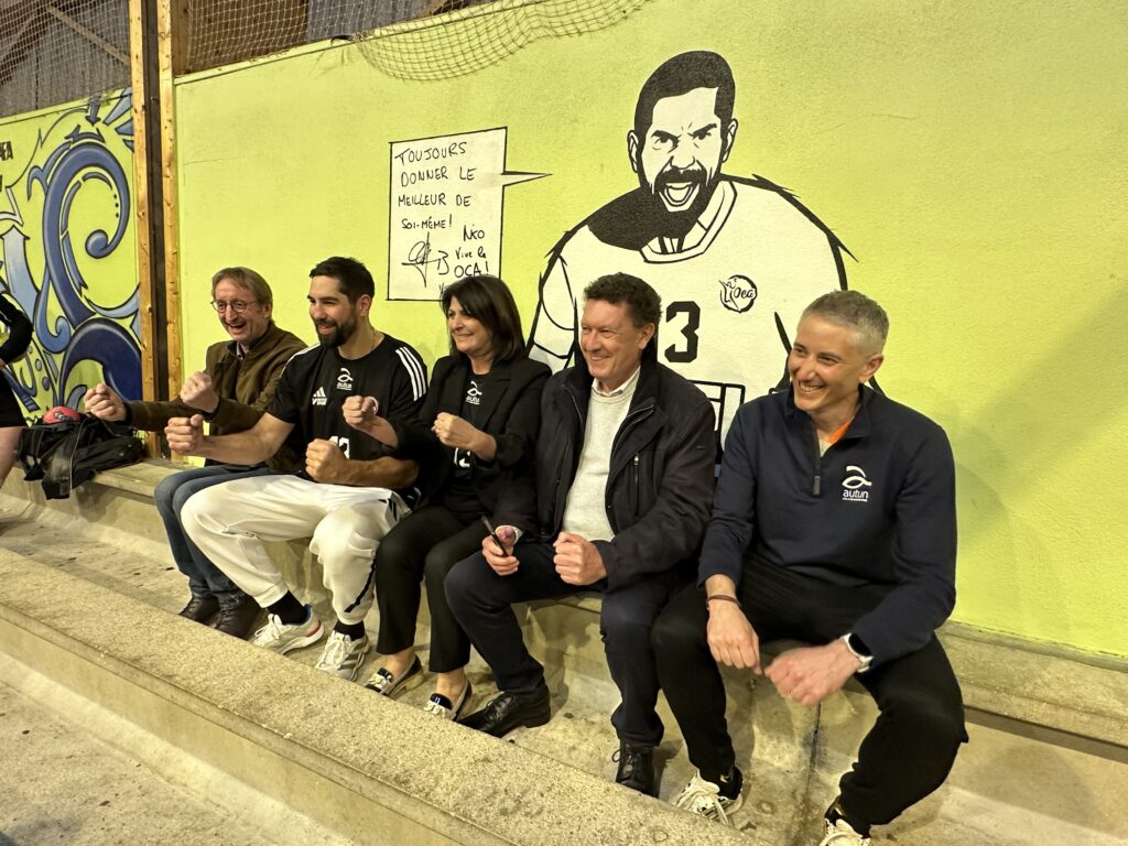 Nikola Karabatic en visite à l'Olympic Club Autunois