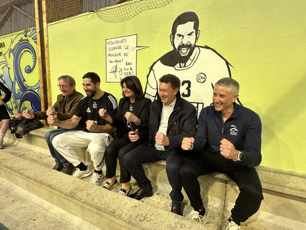 Nikola Karabatic en visite à l'Olympic Club Autunois