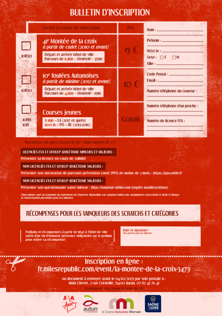 La 41ème édition de la Montée de la Croix aura lieu le dimanche 5 octobre