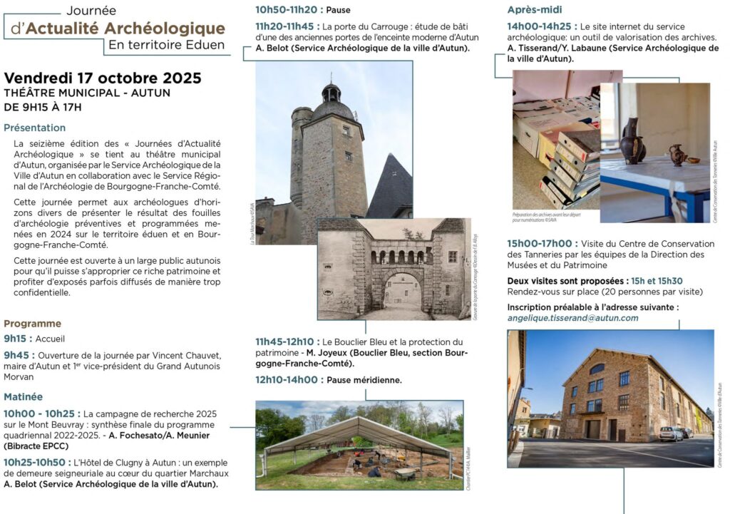 Journée d’Actualité Archéologique le 17 octobre