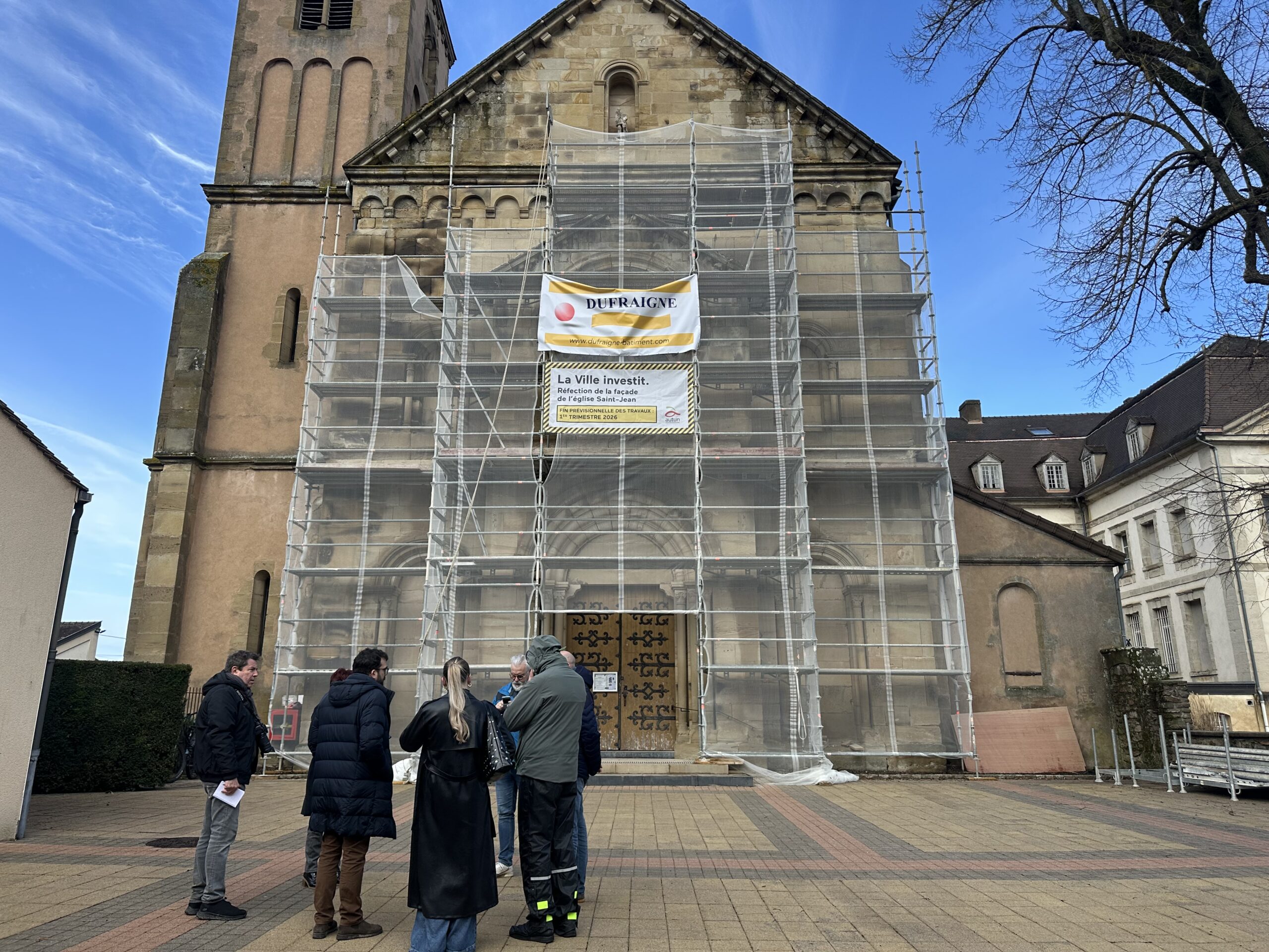 Travaux de restauration de la façade de l'Église Saint-Jean