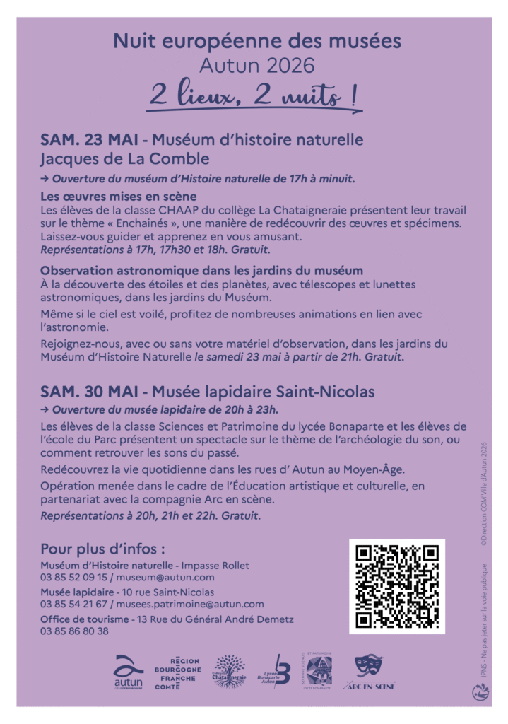 Programme de la Nuit européenne des Musées 2026 à Autun