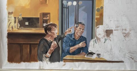 Une fresque monumentale en préparation au café Chez Daddy